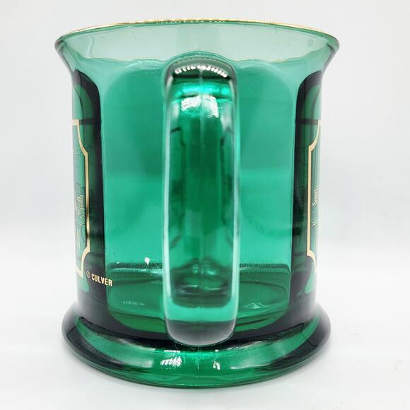 Vtg Culver Boston City Skyline Green Gold Glass Mug with "BOSTON" Made in USA - Picture 2 of 9